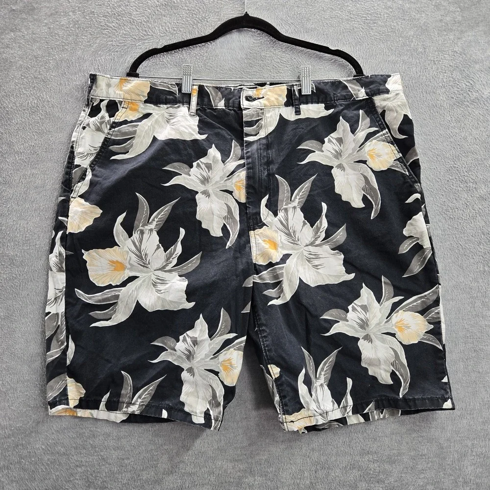 Levi's Men Shorts 42 Black Floral Chino Pockets High‎ Rise Cotton 10